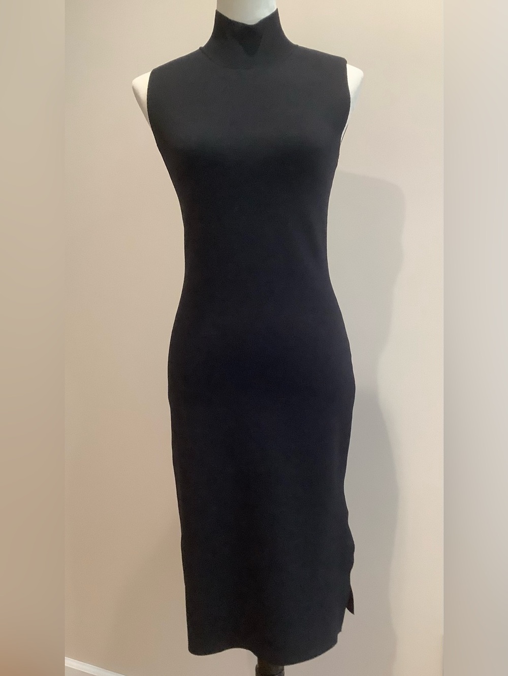 House of Harlow 1960 Black Sleeveless Mock Neck Midi Dress S, NWT